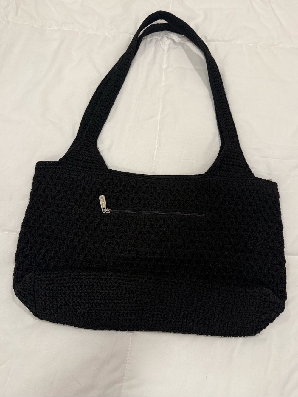 RETRO VIBES! Vintage The Sak Black Crochet Shoulder Bag